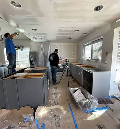 installing new kitchen cabinets